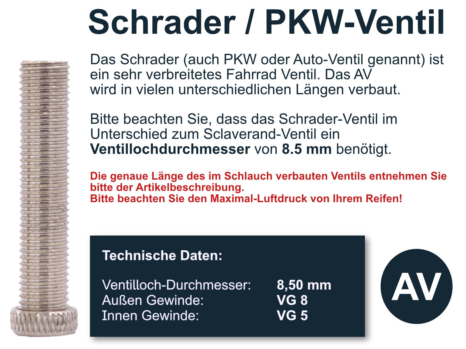 Fahrradschlauch Schwalbe AV19