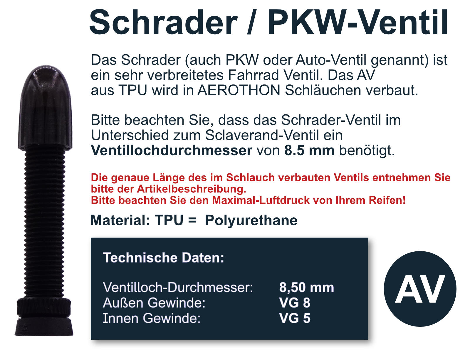 Fahrradschlauch Schwalbe AV7Eplus